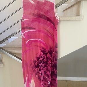 Vintage Sleeveless Pink Floral Dress